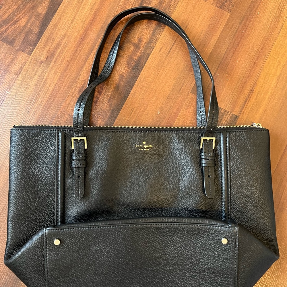 Kate Spade Black Leather Tote Bag